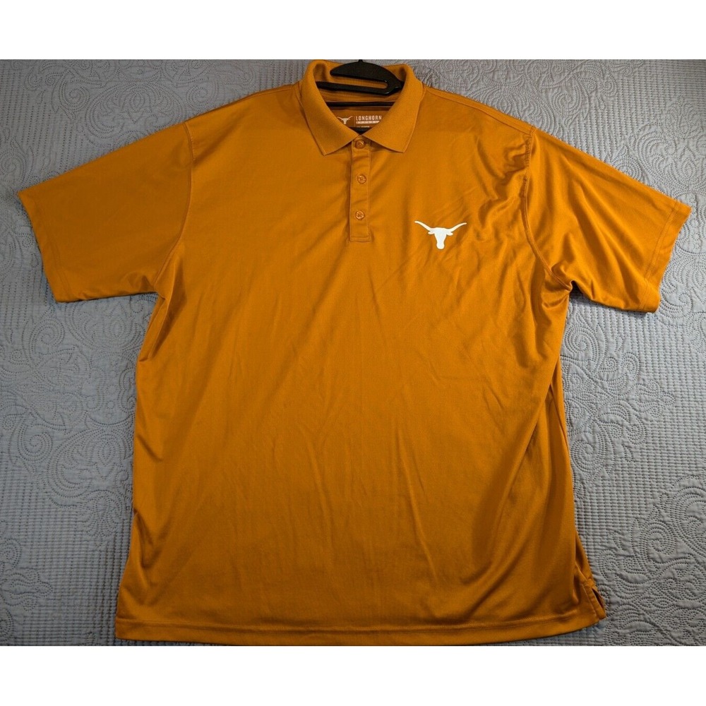 Texas Longhorn Classic Polo Comfortable Men's Shirt Burnt Orange Short Sleeves